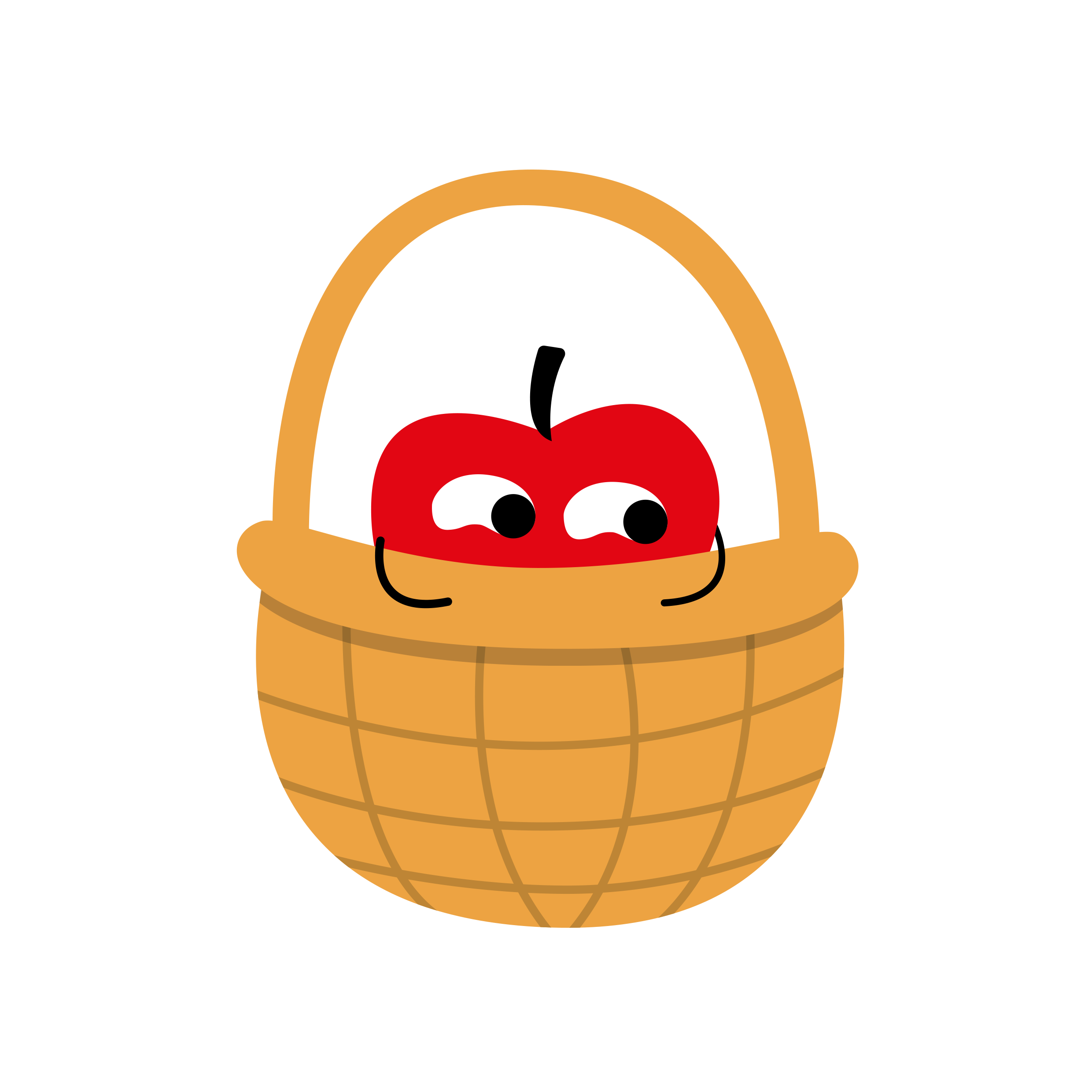 Pictogramme pomme dans un panier Cueillette fruits légumes fleurs Chapeau de Paille