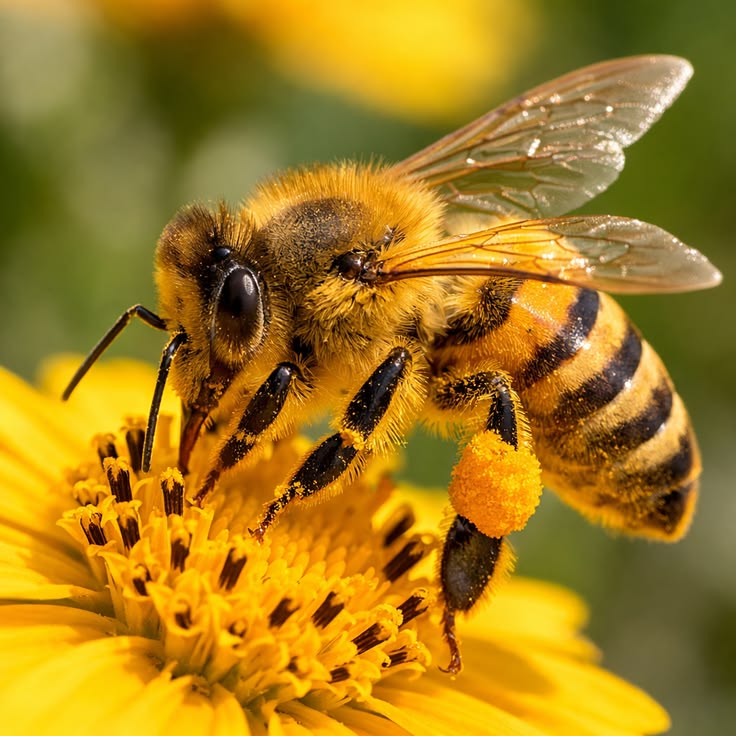 Abeille sur une fleur insectes utiles cultures actualités cueillette Chapeau de Paille